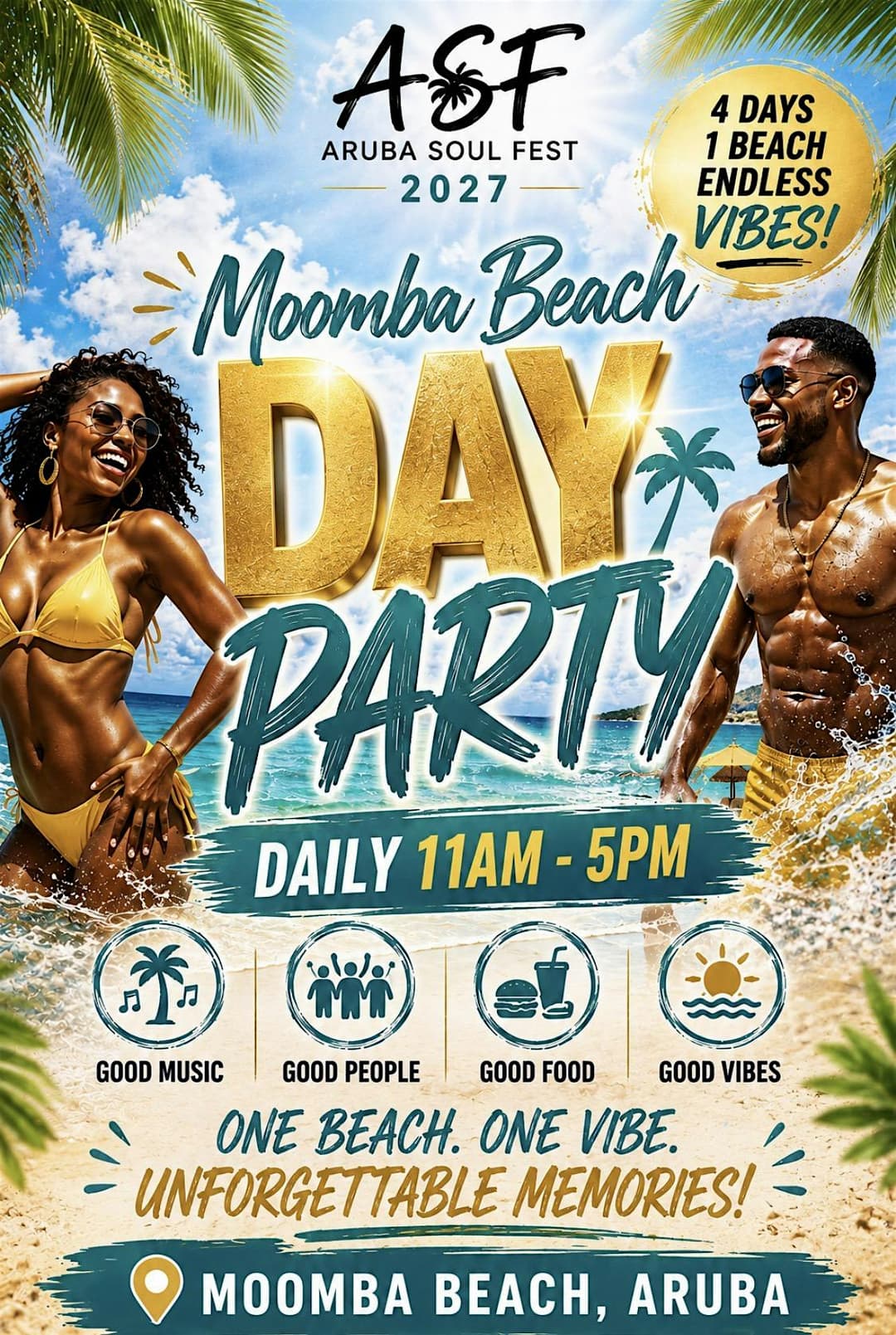 MOOMBA BEACH DAY PARTY | Daily, May 26–31, 2027 | 11:00 AM – 5:00 PM